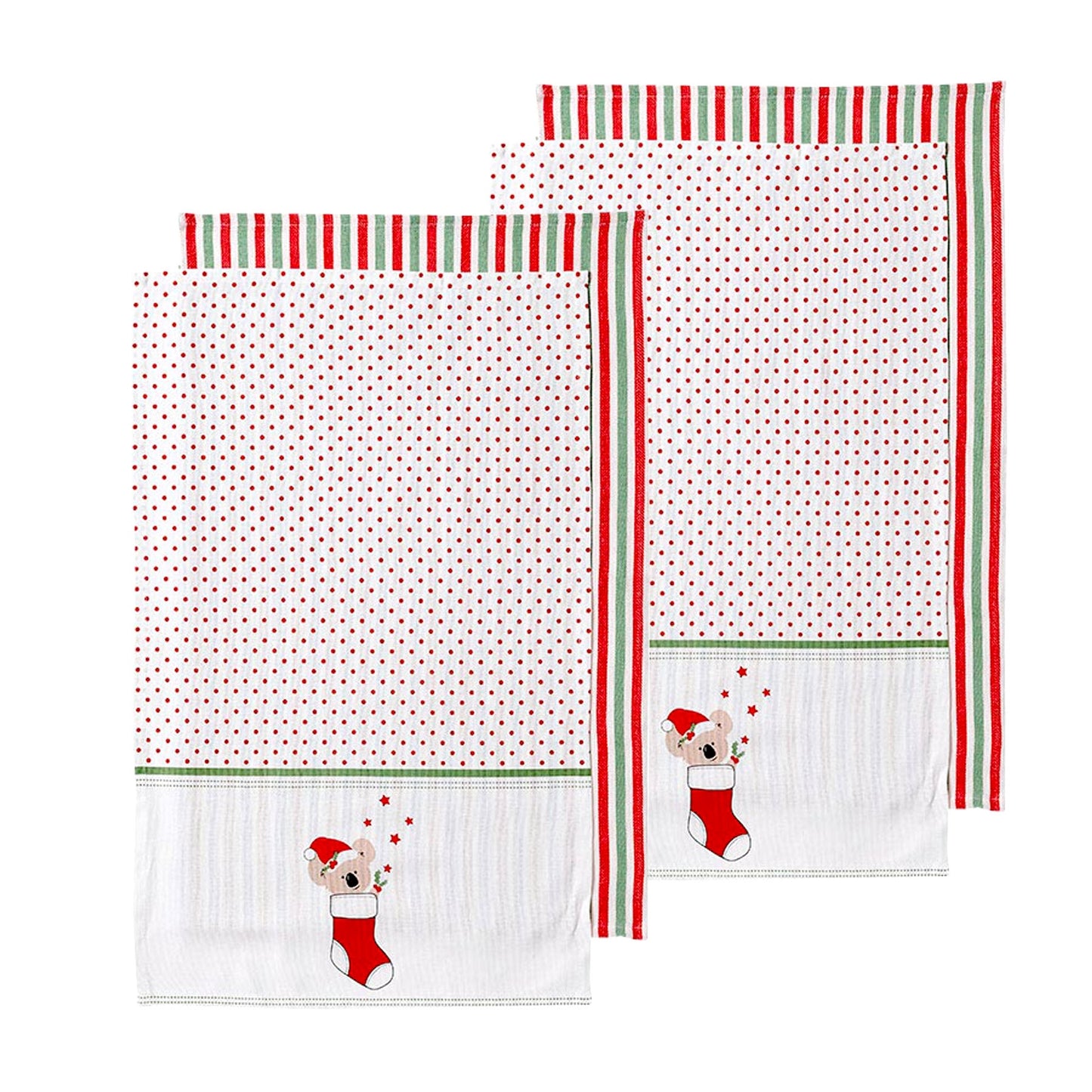 Ladelle Set of 4 Aussie Stocking Kitchen / Cleaning 100% Cotton Tea Towels 45 x 70 cm Tristar Online