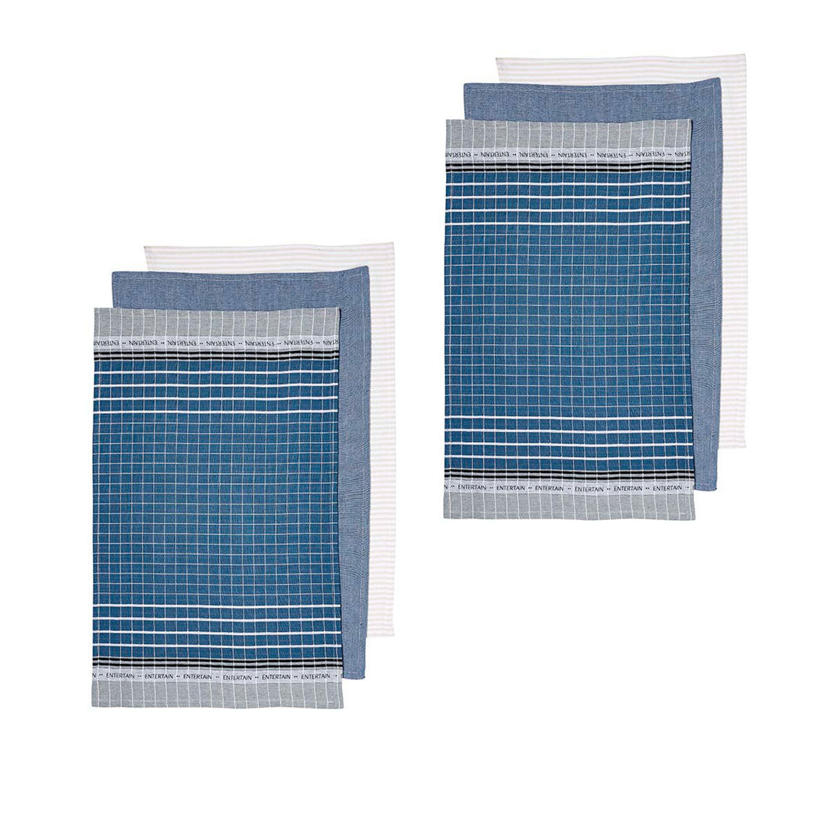 Ladelle Entertainer Set of 6 Cotton Kitchen Towels Blue Tristar Online