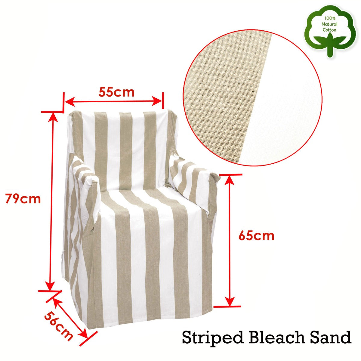 Rans Alfresco 100% Cotton Director Chair Cover - Striped Bleach Sand Tristar Online