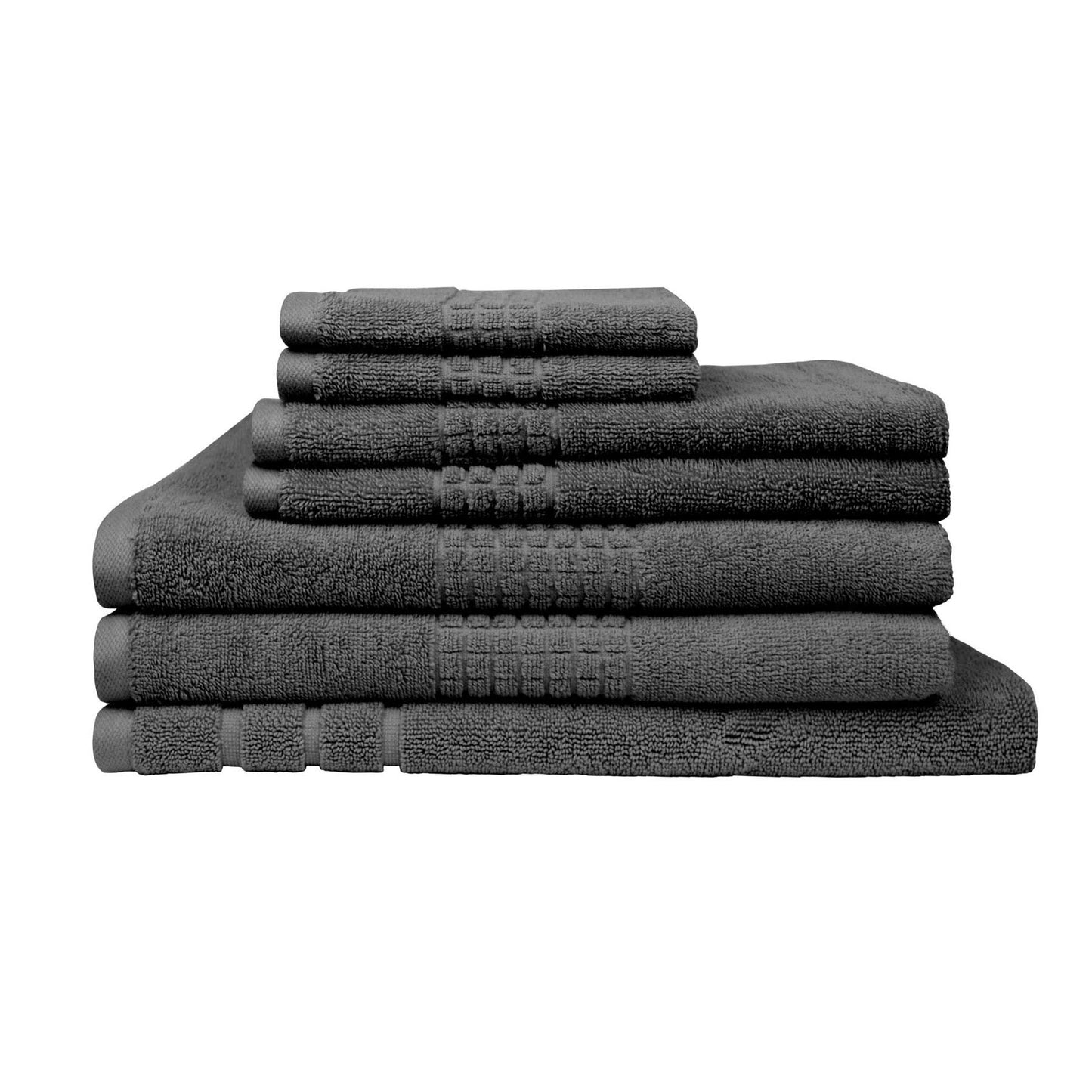Rans Montage 7 Piece Cotton Bath Towel Set - Charcoal Tristar Online