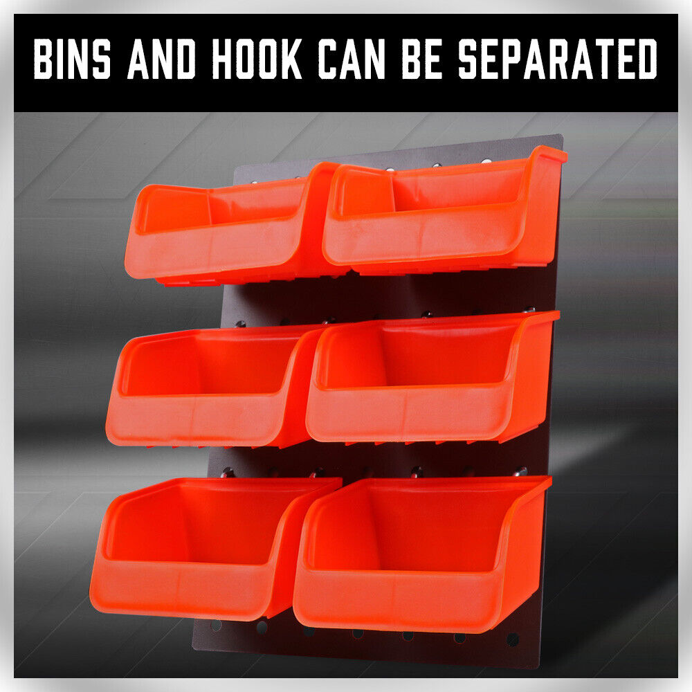 6Pc Pegboard Bins Peg Board Parts Storage With Steel Hooks Tools Organiser Tray Tristar Online