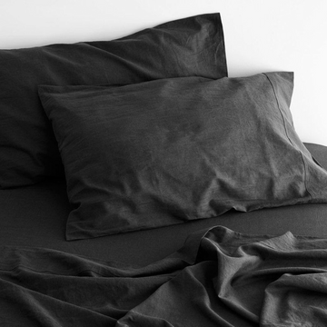 luxurious linen cotton sheet set 1 double charcoal Tristar Online
