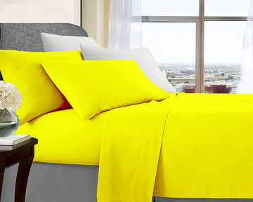 ultra soft microfibre sheet set queen yellow Tristar Online