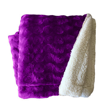 plush fleece sherpa backed reversible throw ultra violet Tristar Online