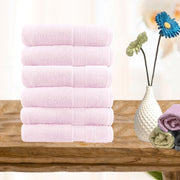 6 piece ultra light cotton hand towels in baby pink Tristar Online