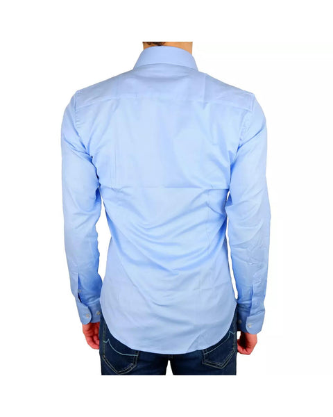 Milano Solid Color Shirt in Light Blue 40 IT Men Tristar Online