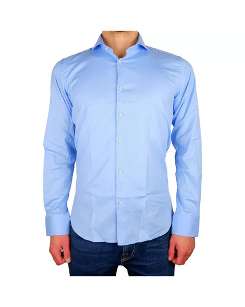 Milano Solid Color Shirt in Light Blue 41 IT Men Tristar Online