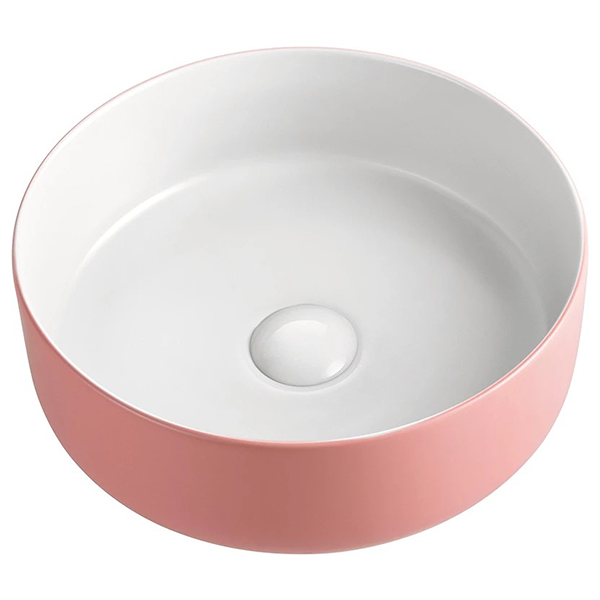 2021 Matte Pink outside Round 360 mm Dia top counter basin porcelain sink Tristar Online
