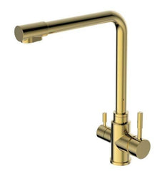 2023 Brushed Brass Gold L shape 3 way filter water kitchen mixer tap faucet Stainless steel Made PVD plated Tristar Online