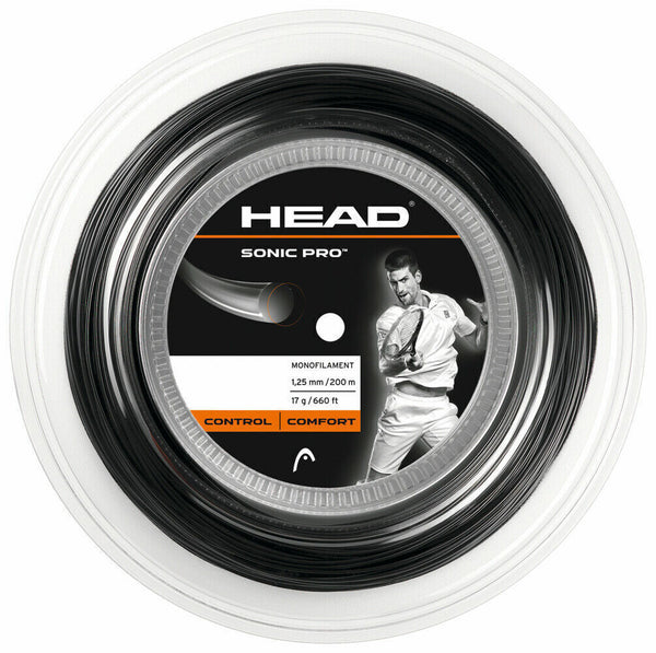 Head Sonic Pro 17g Tennis String Reel 200m 1.25mm Control Comfort - Black Tristar Online