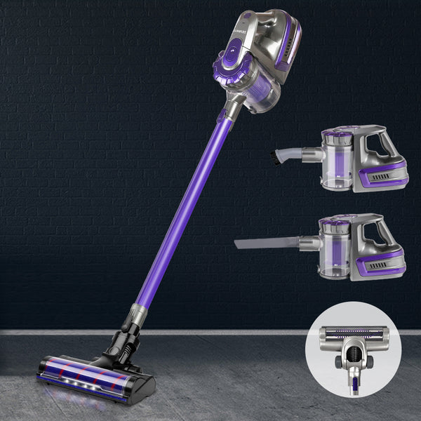 Devanti 150W Stick Handstick Handheld Cordless Vacuum Cleaner 2-Speed with Headlight Purple Tristar Online