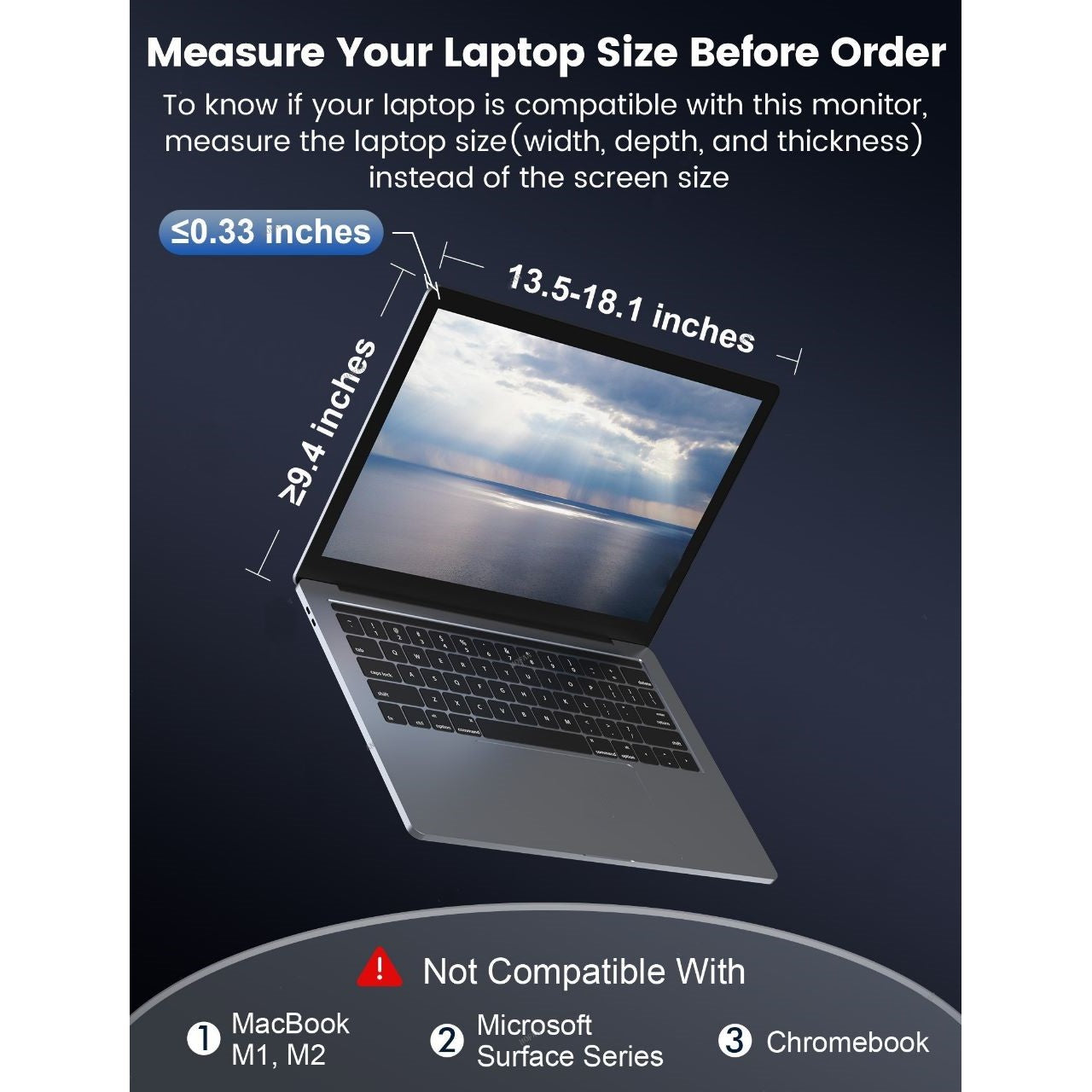 15.6 inch Trifold Portable Monitor 1080P IPS FHD Laptop Screen Extender For Laptop - Space Grey (Open Never Used) Trion