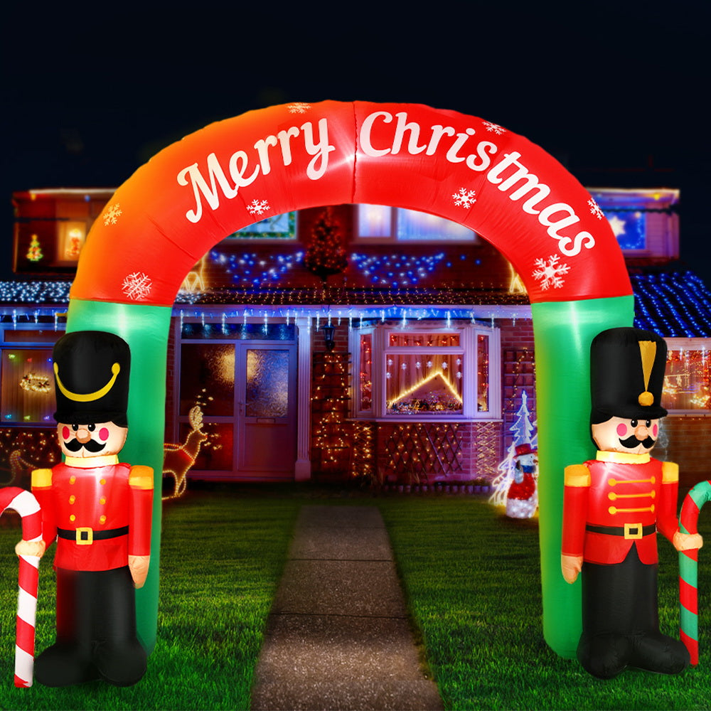 Jingle Jollys Christmas Inflatable Nutcracker Archway 3M Outdoor Decorations Tristar Online