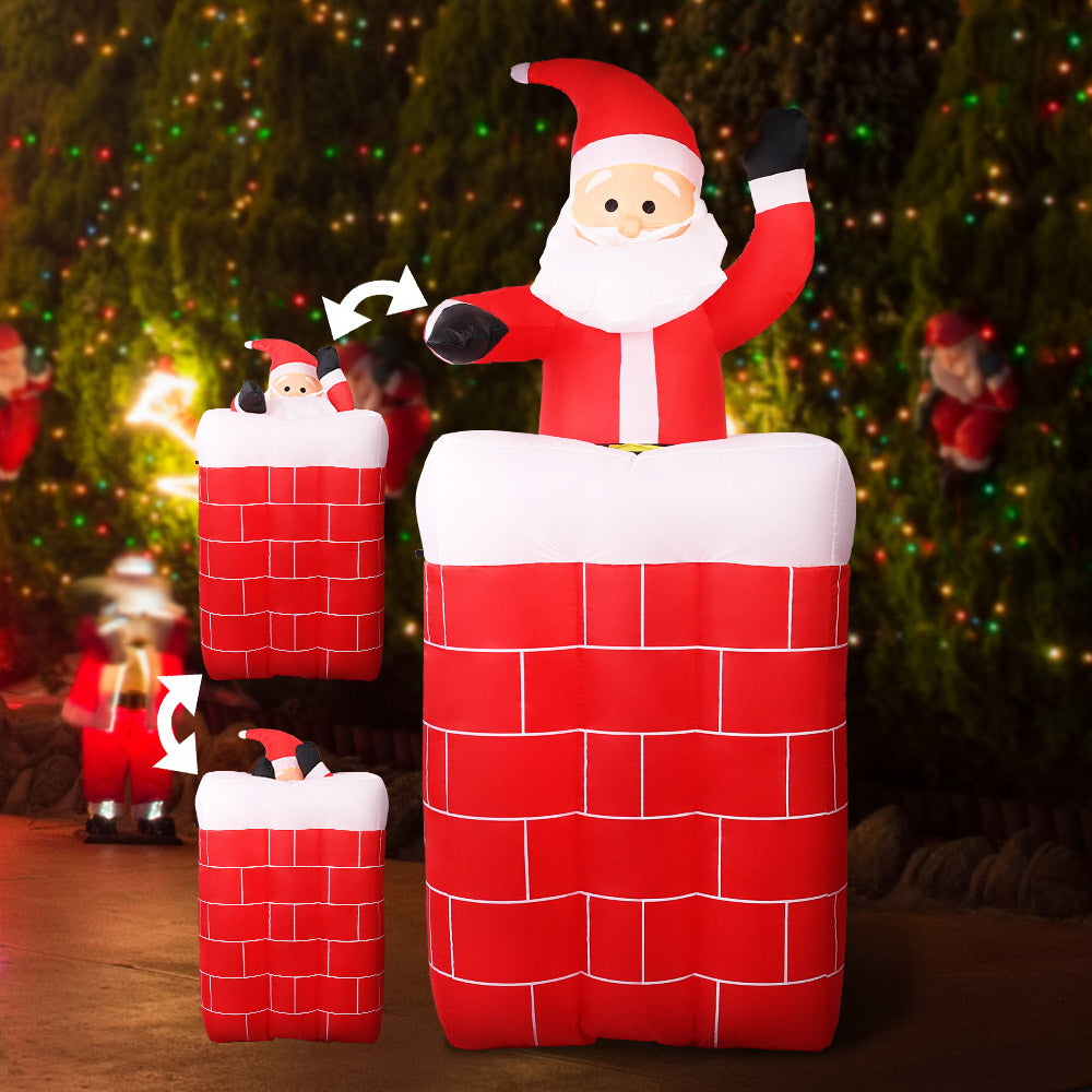 Jingle Jollys Christmas Inflatable Pop Up Santa 1.8M OutdoorDecorations Lights Tristar Online