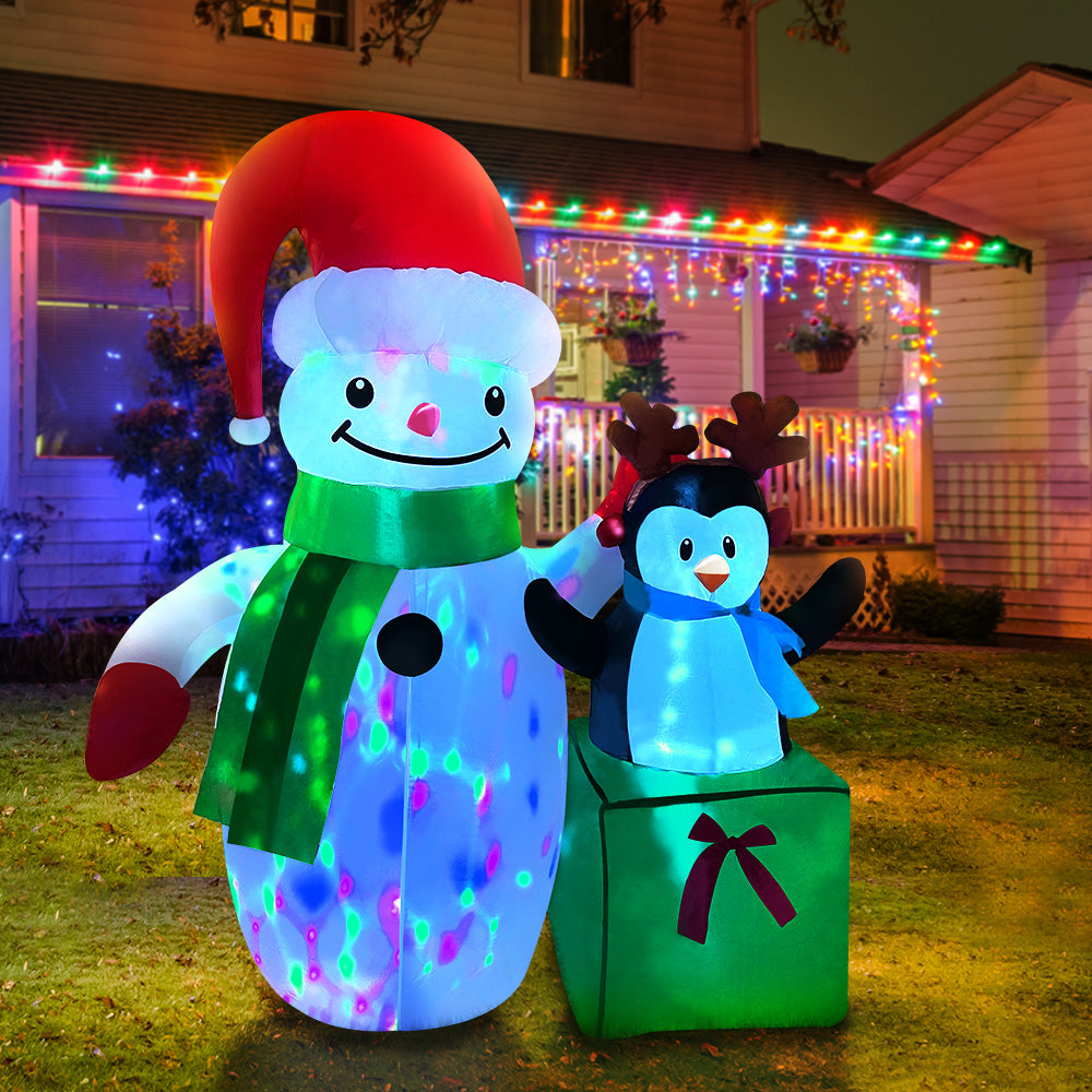 Jingle Jollys Christmas Inflatable Snowman 1.8M Lights LED Outdoor Decorations Tristar Online