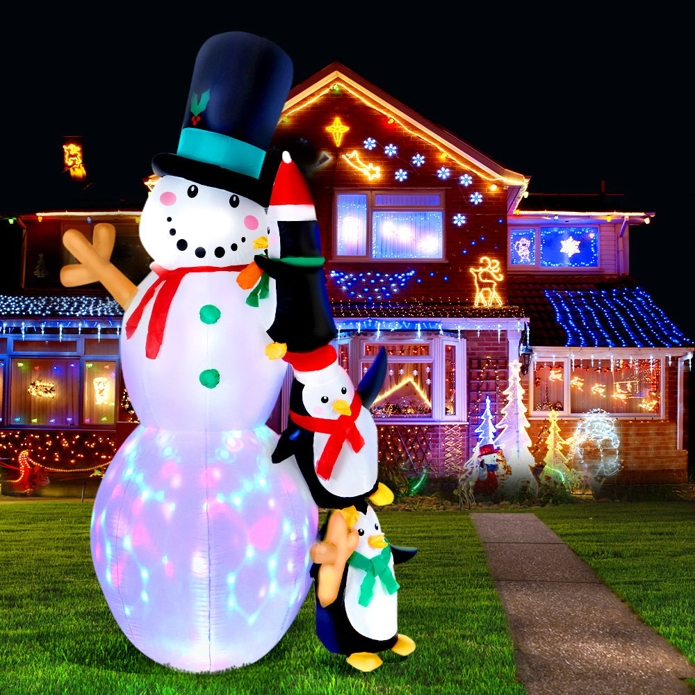 Jingle JollysChristmas Inflatable Snowman 2.4M Xmas Lights Outdoor Decorations Tristar Online