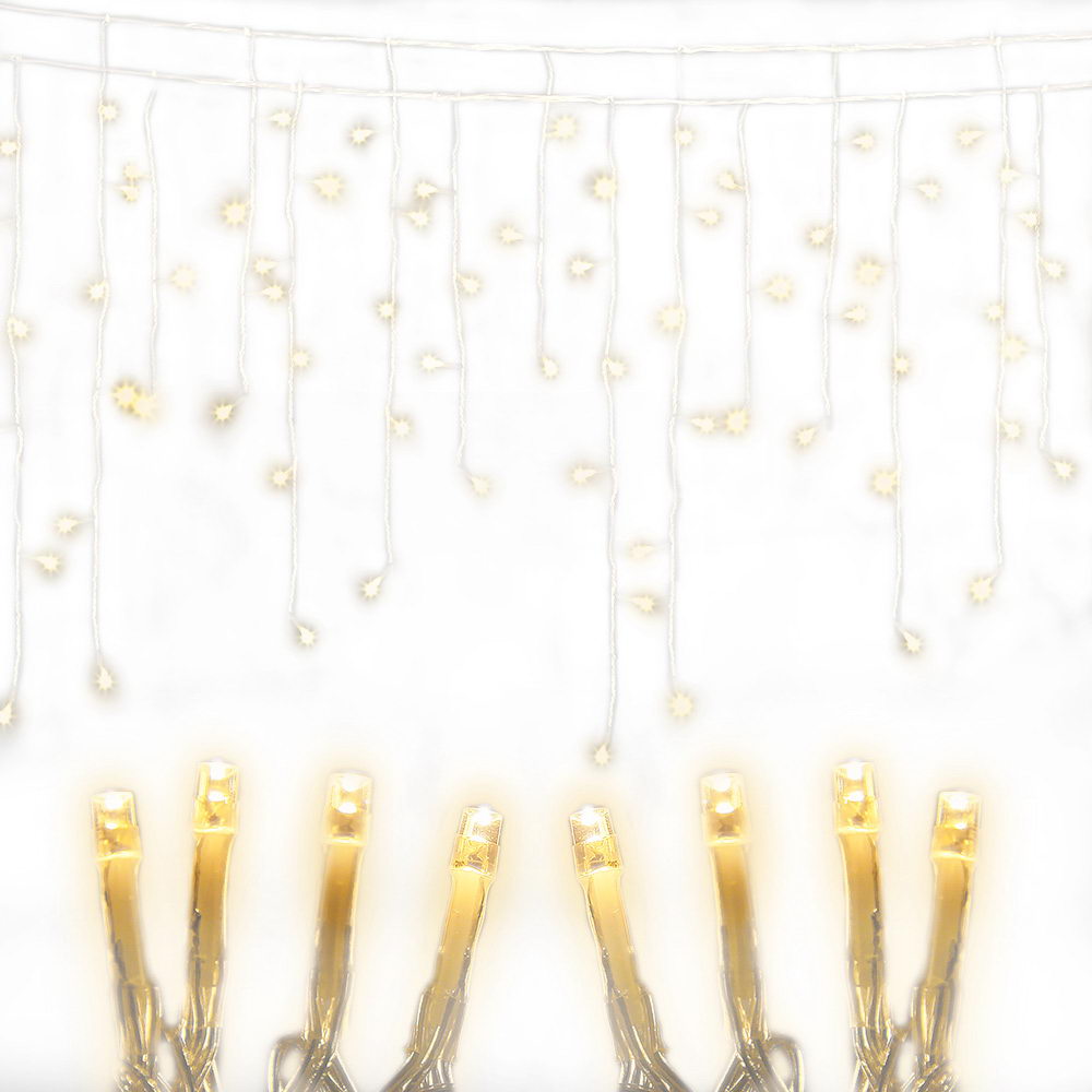 Jingle Jollys 800 LED Christmas Icicle Lights Warm White Tristar Online