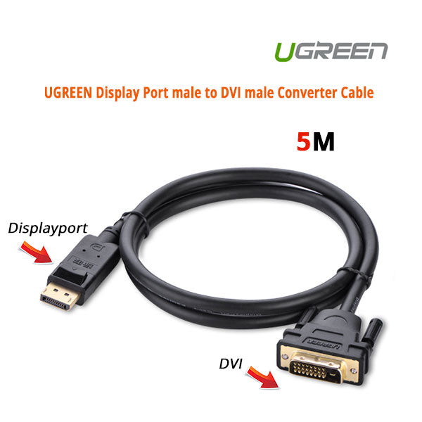 UGREEN DP male to DVI male cable 5M (10223) Tristar Online