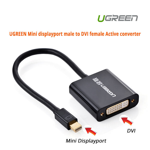 UGREEN Mini displayport male to DVI female Active converter (10448) Tristar Online