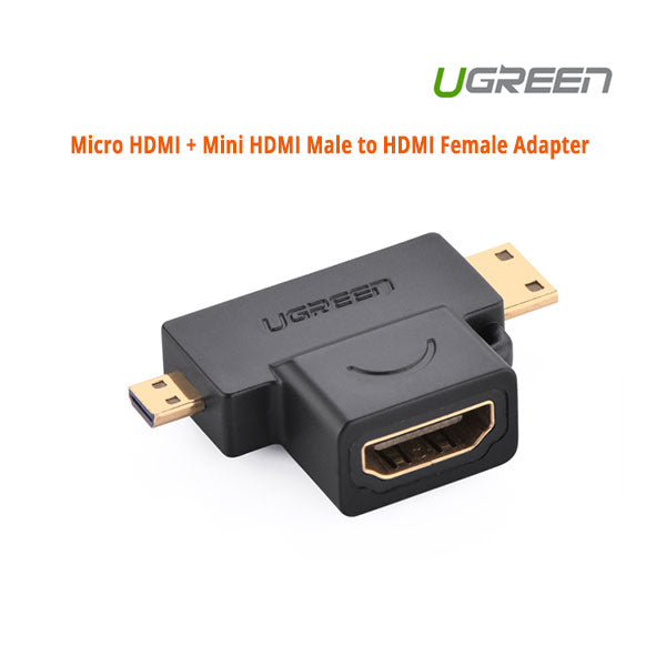 UGREEN Micro HDMI + Mini HDMI Male to HDMI Female Adapter (20144) Tristar Online