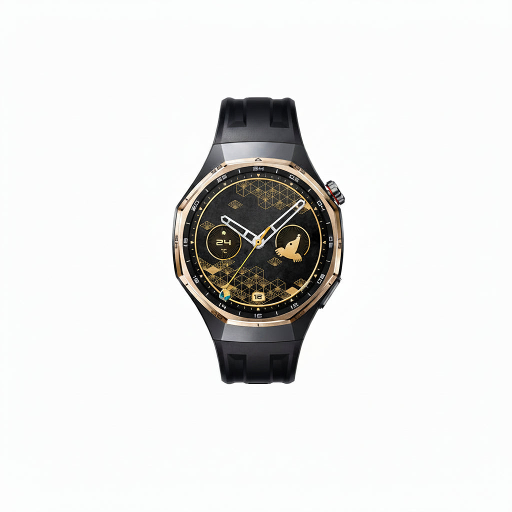 HONMA x HUAWEI Watch GT 6 Pro (46mm) -  Black, Gold - Fluoroelastomer Strap - Chinese Version