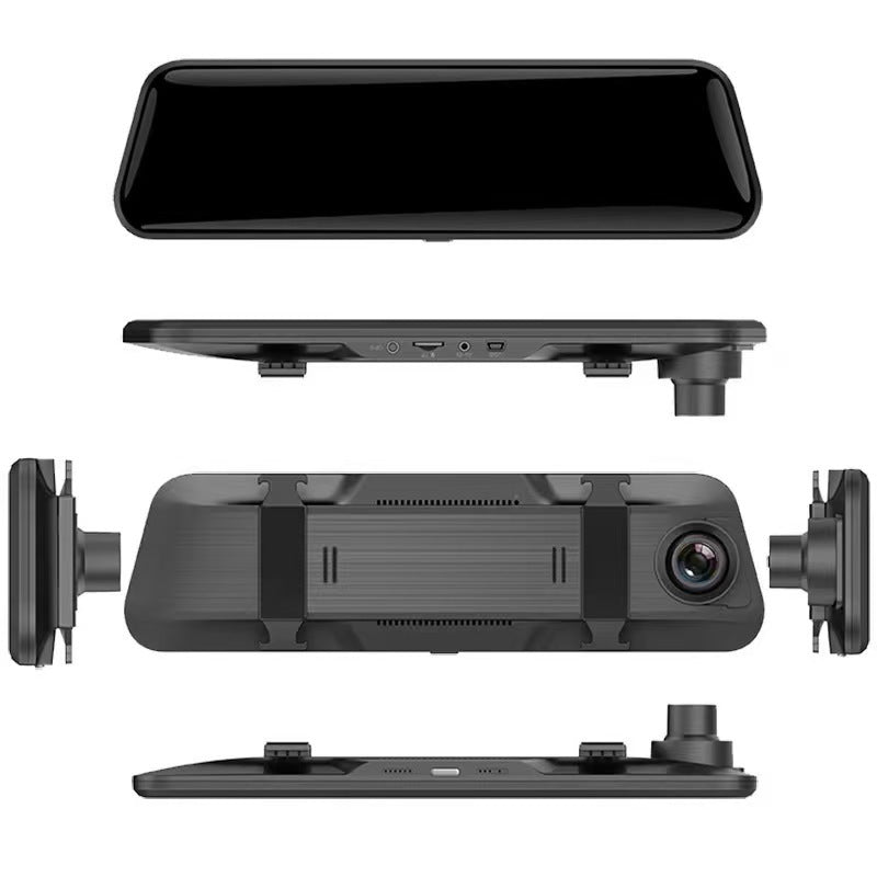 10-Inch Dual Lens Dash Cam Mirror - 1080P FHD Touch Screen Car DVR with Rear Camera, Night Vision & G-Sensor(black) Tristar Online
