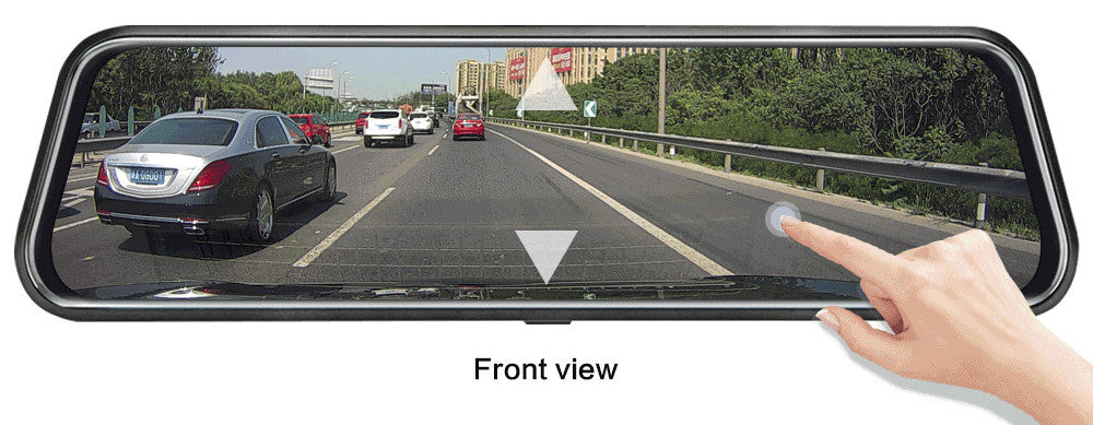 10-Inch Dual Lens Dash Cam Mirror - 1080P FHD Touch Screen Car DVR with Rear Camera, Night Vision & G-Sensor(black) Tristar Online
