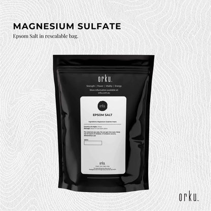 Orku 100g Epsom Salt - Magnesium Sulphate Bath Salts For Skin Body Sulfate