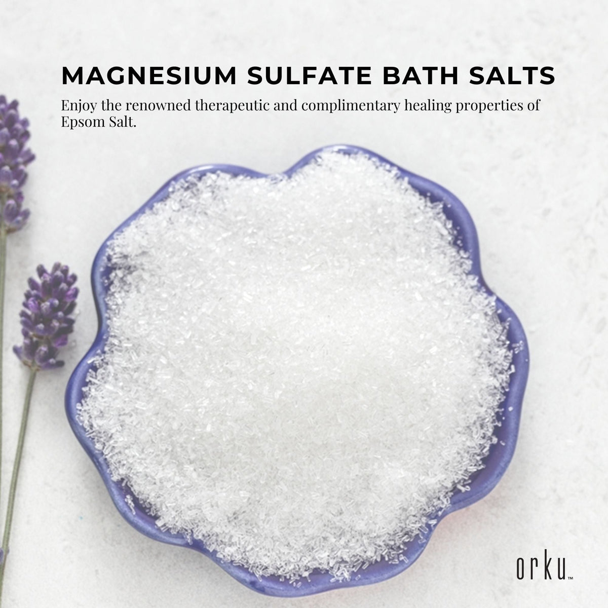 Orku 100g Epsom Salt - Magnesium Sulphate Bath Salts For Skin Body Sulfate