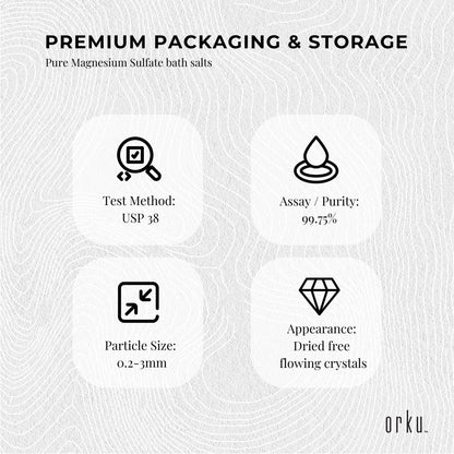 Orku 100g Epsom Salt - Magnesium Sulphate Bath Salts For Skin Body Sulfate