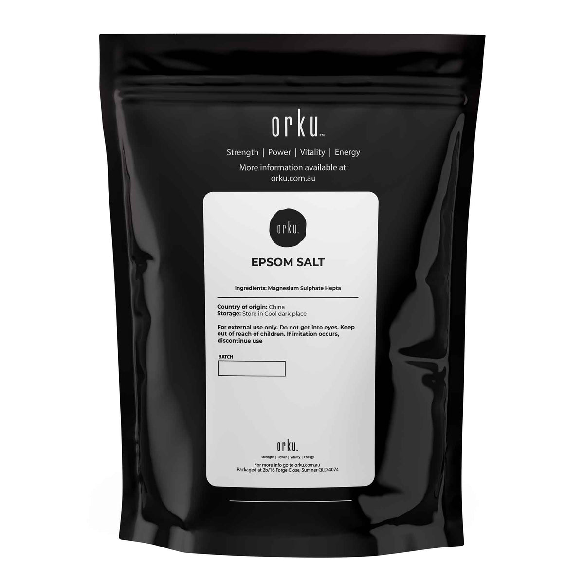 Orku 100g Epsom Salt - Magnesium Sulphate Bath Salts For Skin Body Sulfate