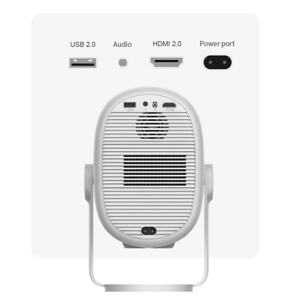 ZENTUS projector front angle with projection lens visible, Wi-Fi symbol