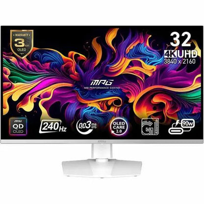 32" 4K QD OLED Monitor – 240Hz, 0.3ms Response, Type-C 90W, True Black 400 nits