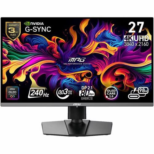 27" 4K QD-OLED Gaming Monitor – 240Hz - 0.03ms - Type-C 90W - True Black