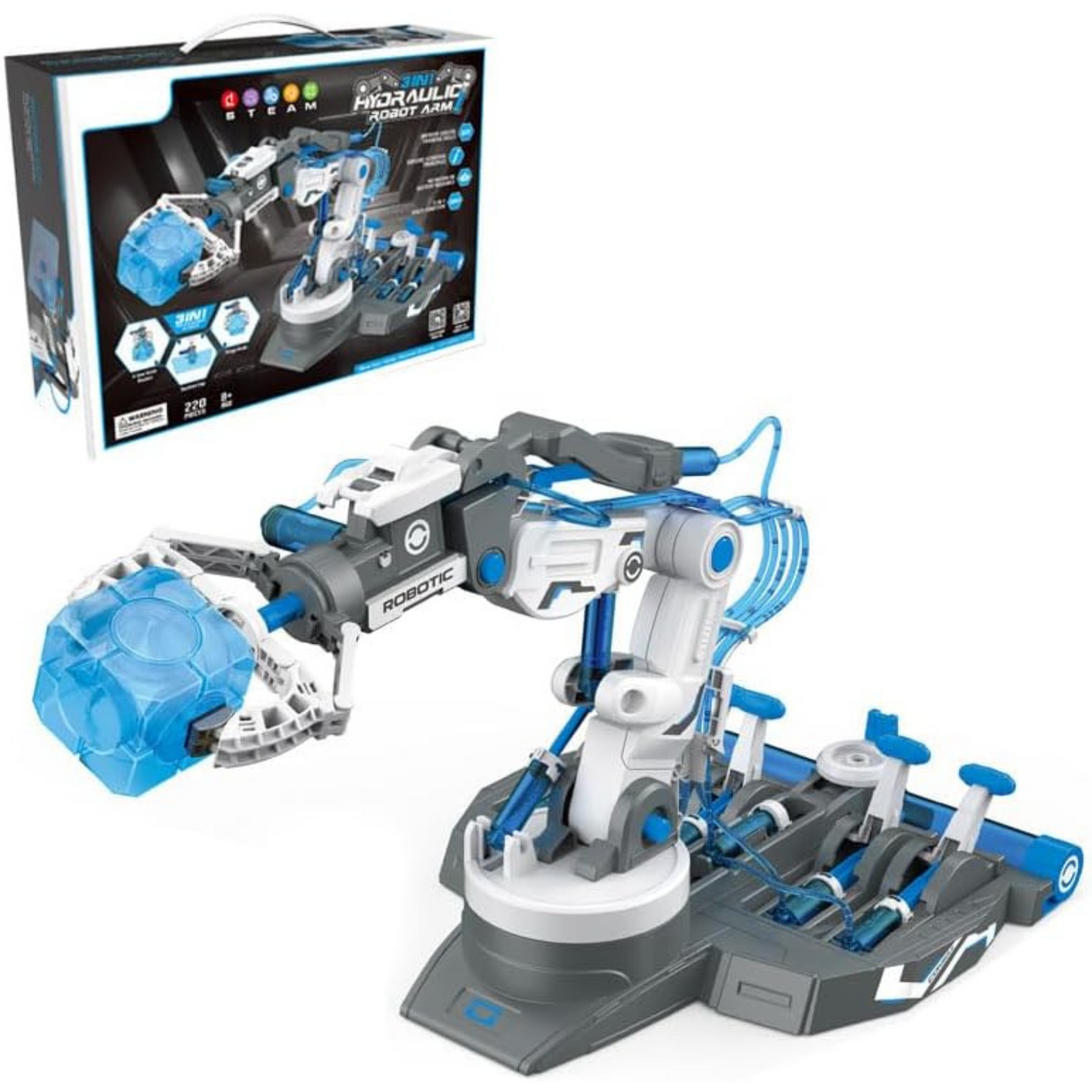 Robotic Arm Toy Kit for Educational STEM Learning - Explore Science and Engineering with This Toy 3-in-1 Hydraulic Manipulator Tristar