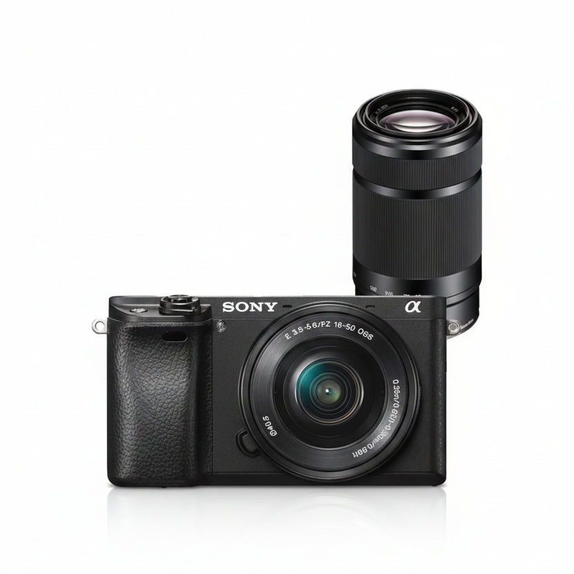 Sony Alpha A6400 Twin Lens Kit - Black/Silver with 16-50mm & 55-210mm Lenses