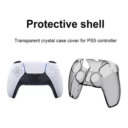 Clear Crystal Protective Anti-Scratch Transparent Black Case for PS5 Controller