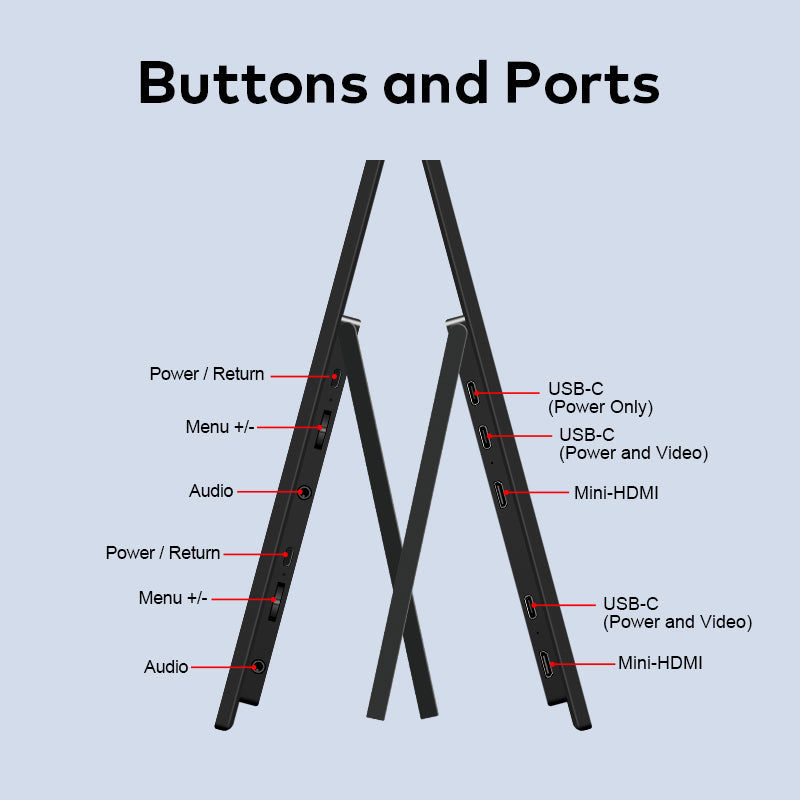 Trion 15.6-inch Full HD Foldable Dual Portable Monitor - Plug and Play Screen Extender