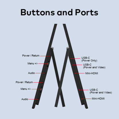Trion 15.6-inch Full HD Foldable Dual Portable Monitor - Plug and Play Screen Extender