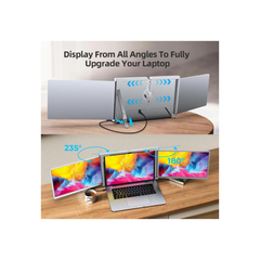 15 inch Trifold Portable Monitor 1080P IPS FHD Laptop Screen Extender For Laptop - Space Grey Trion