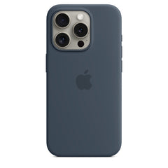 Apple iPhone 15 Pro Silicone Case with MagSafe Storm Blue