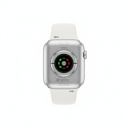 Apple Watch Series 5 44mm Silver Aluminum Case - (GPS + Cellular) - White Sport Band - Excellent Refurbished (AU Version)