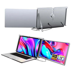 Trion 15" Laptop Monitor Extender 1080P IPS FHD Portable Laptop Dual Screen Extender - Space Grey