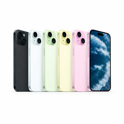Apple iPhone 15 - 128GB, 256GB, 512GB - Pink, Yellow, Blue, Green, Black - Acceptable - Refurbished