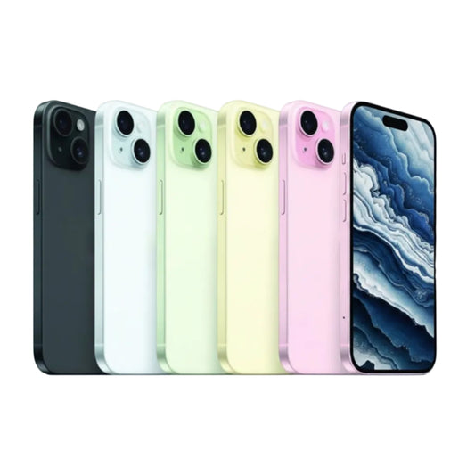 Apple iPhone 15 - 128GB / 256GB / 512GB - Pink, Yellow, Blue, Green & Black Apple