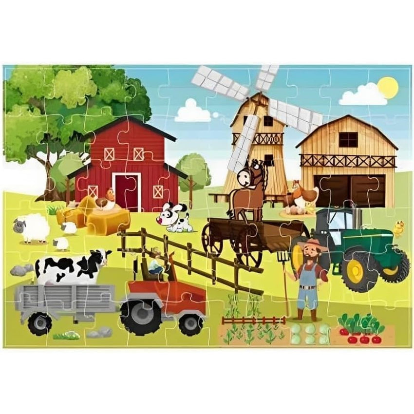 Large Puzzle - Perfect for Learning and Fun (Happy Farm Theme) 60-Piece Tristar