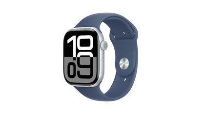 Apple Watch Series 10 GPS + Cellular 46mm Silver Aluminium Case with Denim Sport Band - AU Version Apple