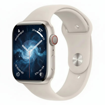 Apple Watch Series 9 45mm Stainless Steel Case – Starlight – Sport Band (M/L) – GPS + Cellular With 100% Battery - Pristine - Refurbished Apple