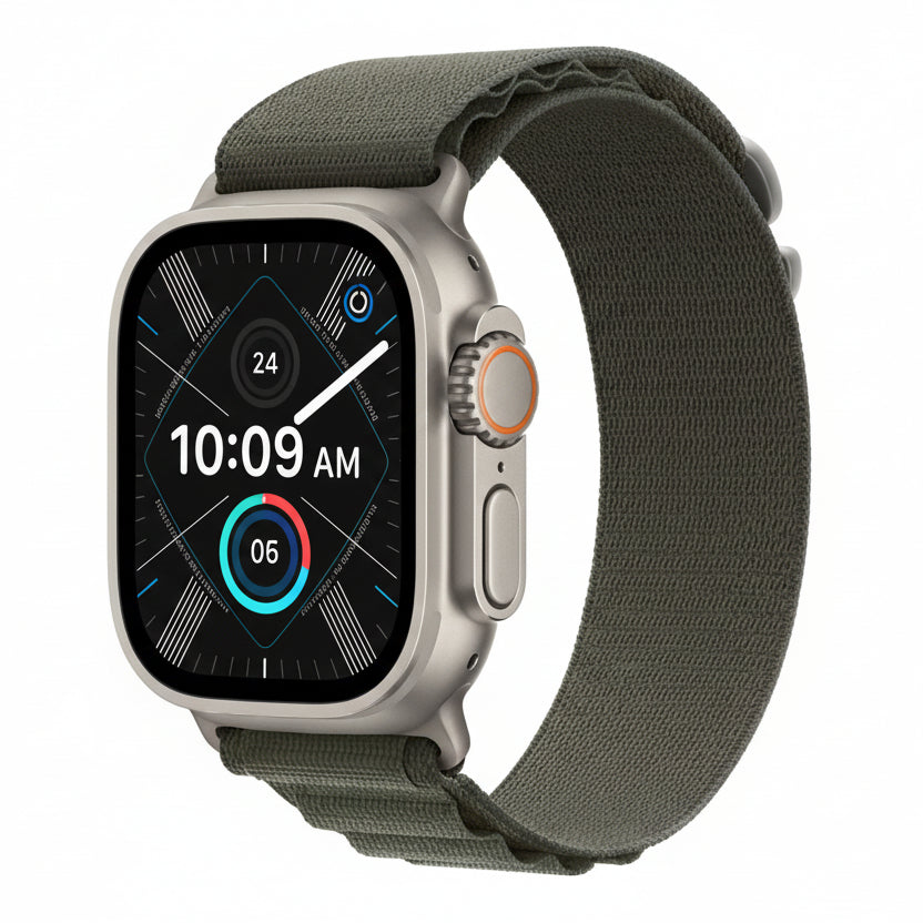Apple Watch Ultra 49mm (GPS + Cellular) Titanium Case – Green Alpine Loop Medium APPLE
