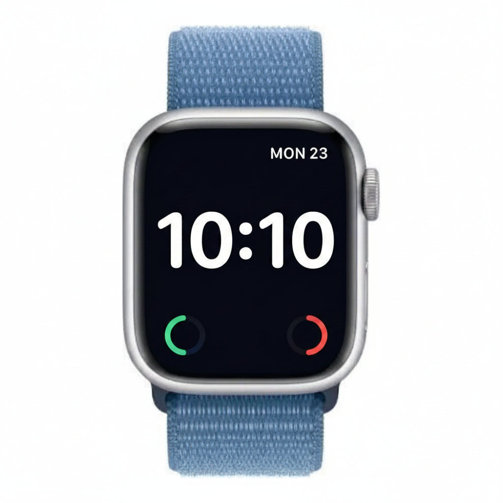 Apple Watch Series 9 41MM GPS + Cellular - Aluminum Case Silver Loop band - Winter Blue 100% Battery - Pristine - Refurbished Apple